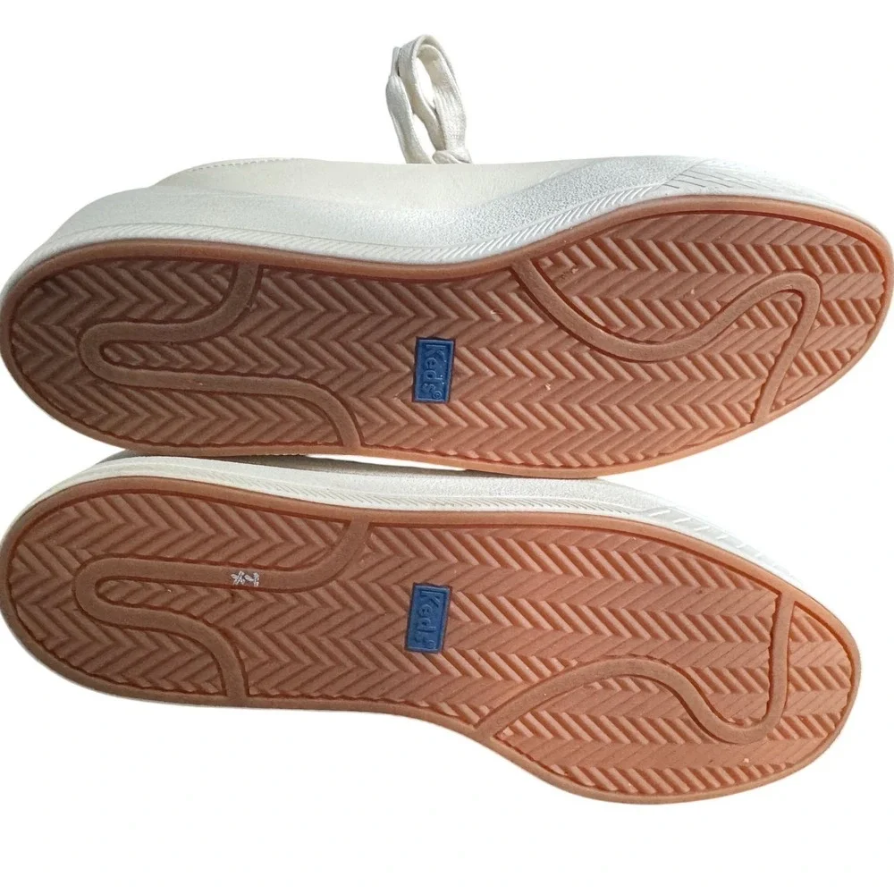 Keds Sklyers Light Cream Leather‎ Platform Heel Sneakers Size 9.5
